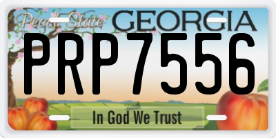 GA license plate PRP7556