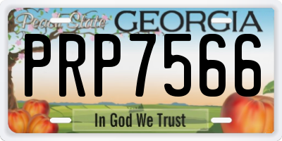 GA license plate PRP7566