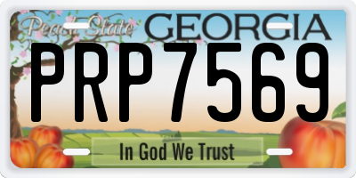 GA license plate PRP7569