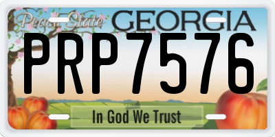 GA license plate PRP7576