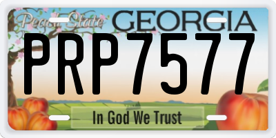 GA license plate PRP7577