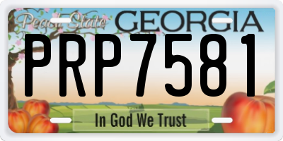 GA license plate PRP7581