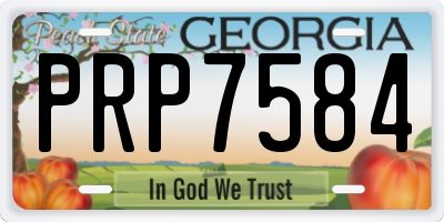 GA license plate PRP7584