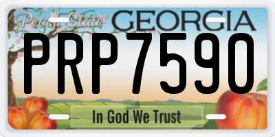 GA license plate PRP7590
