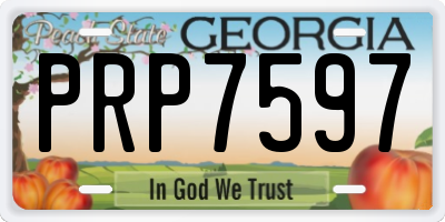 GA license plate PRP7597