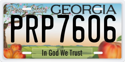 GA license plate PRP7606
