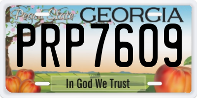 GA license plate PRP7609