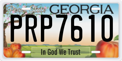 GA license plate PRP7610
