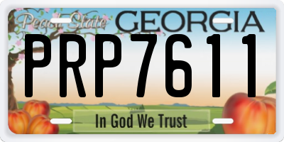 GA license plate PRP7611