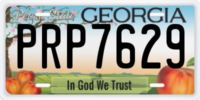 GA license plate PRP7629