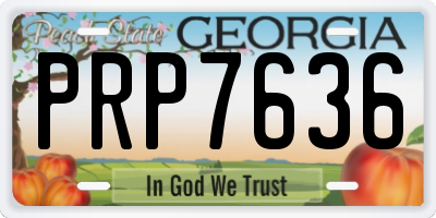 GA license plate PRP7636