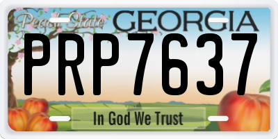 GA license plate PRP7637