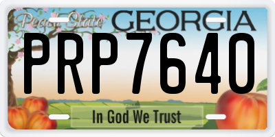 GA license plate PRP7640