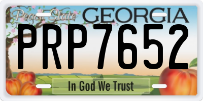 GA license plate PRP7652