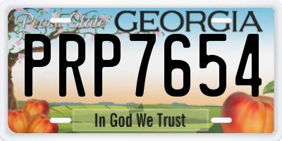GA license plate PRP7654