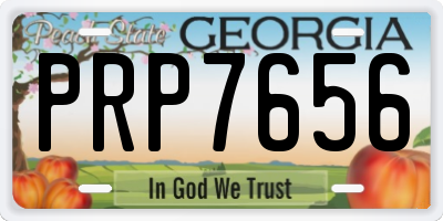 GA license plate PRP7656
