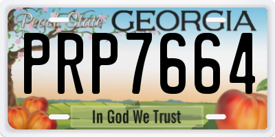 GA license plate PRP7664
