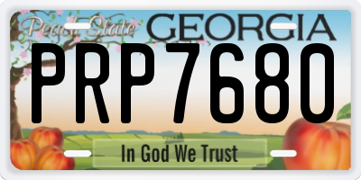 GA license plate PRP7680