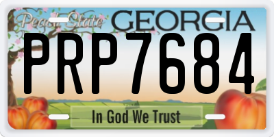 GA license plate PRP7684