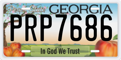 GA license plate PRP7686