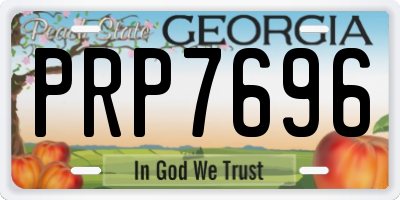 GA license plate PRP7696