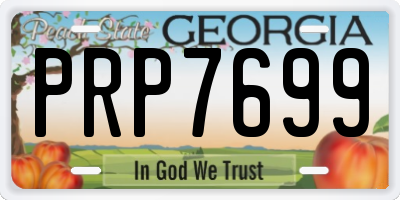 GA license plate PRP7699