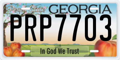 GA license plate PRP7703