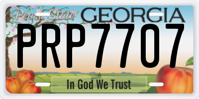 GA license plate PRP7707