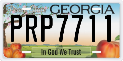 GA license plate PRP7711
