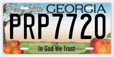 GA license plate PRP7720