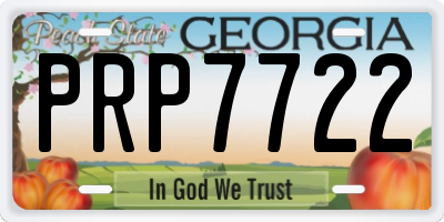 GA license plate PRP7722