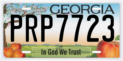 GA license plate PRP7723