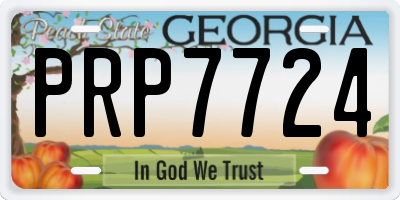 GA license plate PRP7724