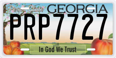 GA license plate PRP7727