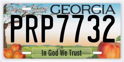 GA license plate PRP7732