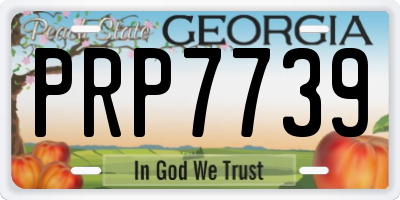 GA license plate PRP7739