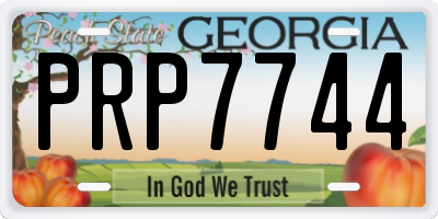 GA license plate PRP7744