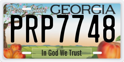 GA license plate PRP7748