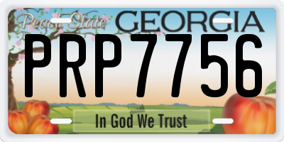 GA license plate PRP7756