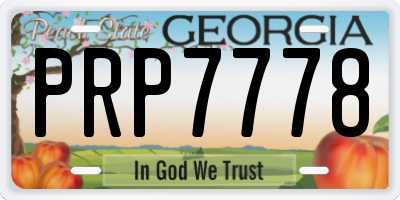 GA license plate PRP7778