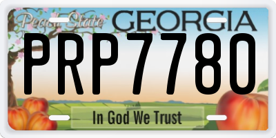 GA license plate PRP7780