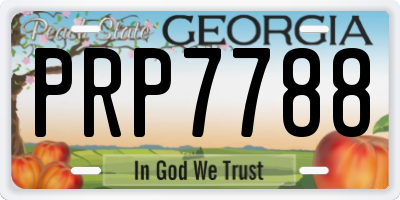 GA license plate PRP7788