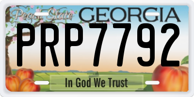 GA license plate PRP7792
