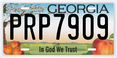 GA license plate PRP7909