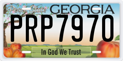 GA license plate PRP7970