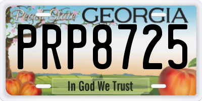 GA license plate PRP8725