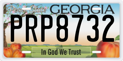GA license plate PRP8732