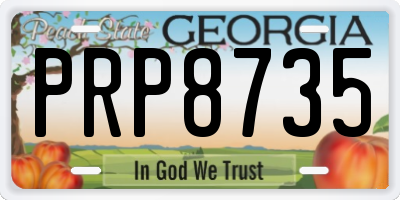 GA license plate PRP8735