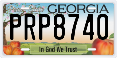 GA license plate PRP8740