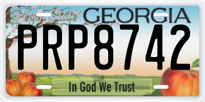 GA license plate PRP8742